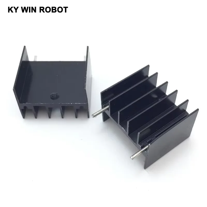 10pcs black Aluminium TO-220 23x16x20mm Heatsink TO 220 Heat Sink Transistor Radiator TO220 Cooler Cooling 23*16*20MM With 2pins