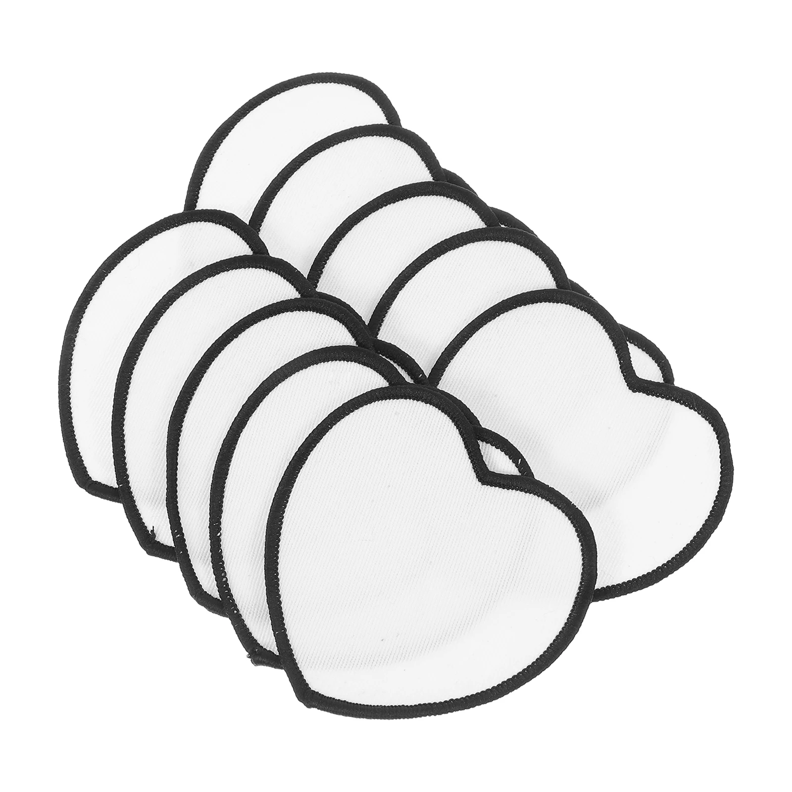 

10pcs Thermal Transfer Embroidery Blank DIY Patches White Heat Iron Custom Polyester Backing Clothes Fabric Appliques Sew
