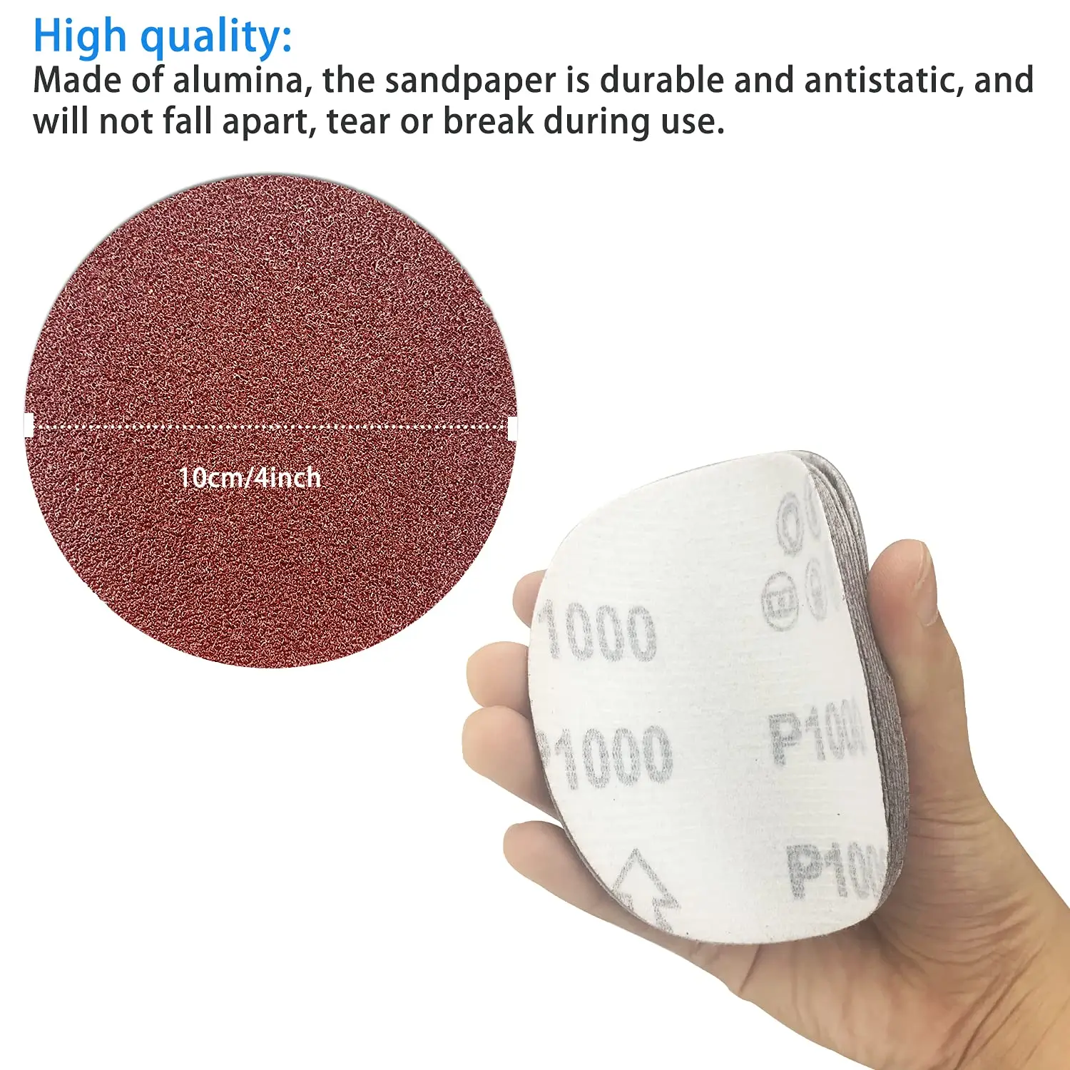 120 Pcs 4 Inch Hook and Loop Sandpaper Sanding Discs for Orbit Orbital Sander and Most Rotary Surface Grinding Fine Polishing