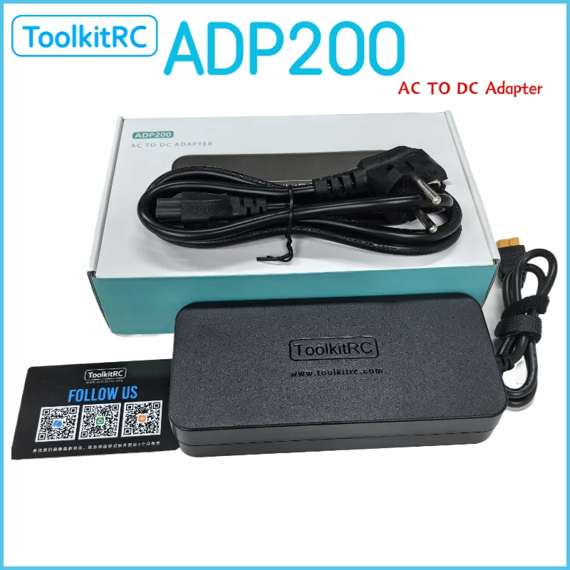 

Зарядное устройство ToolKitRC ADP200, блок питания DC19.5V 10.3A с выходным адаптером XT60 для зарядных устройств RC iSDT GTPower HotRC SkyRC