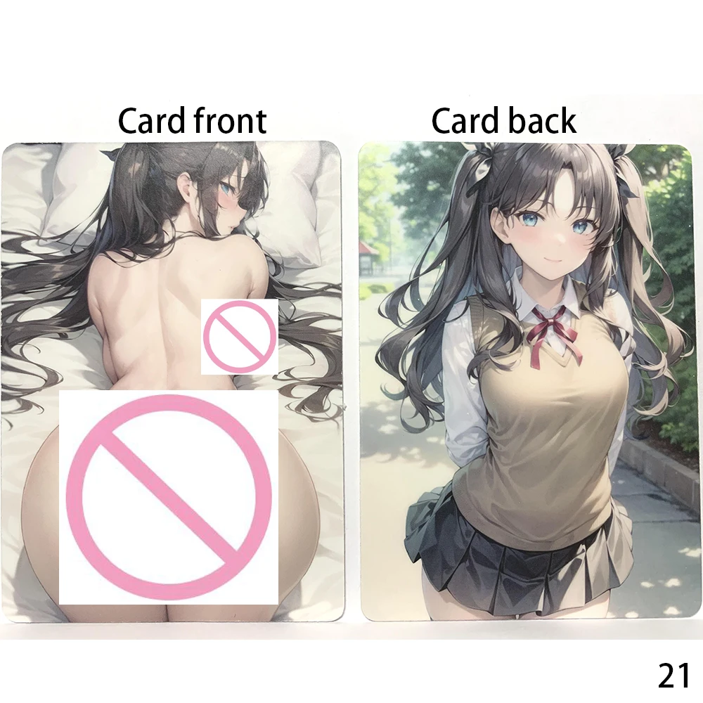 Genshin Impact Kamisato Ayaka Yoimiya Anime Sexy Nude Card Big Breasted Beauty Collection Card Plump Big Butt Boy Gifts 63*88mm