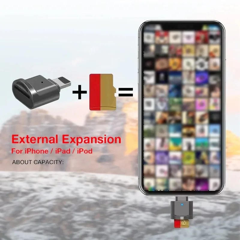 

XIKCU Mini Lightning Micro SD TF Card Reader OTG-адаптер для iPhone, iPad, iPod, для передачи фото и данных, аксессуар для мобильных телефонов