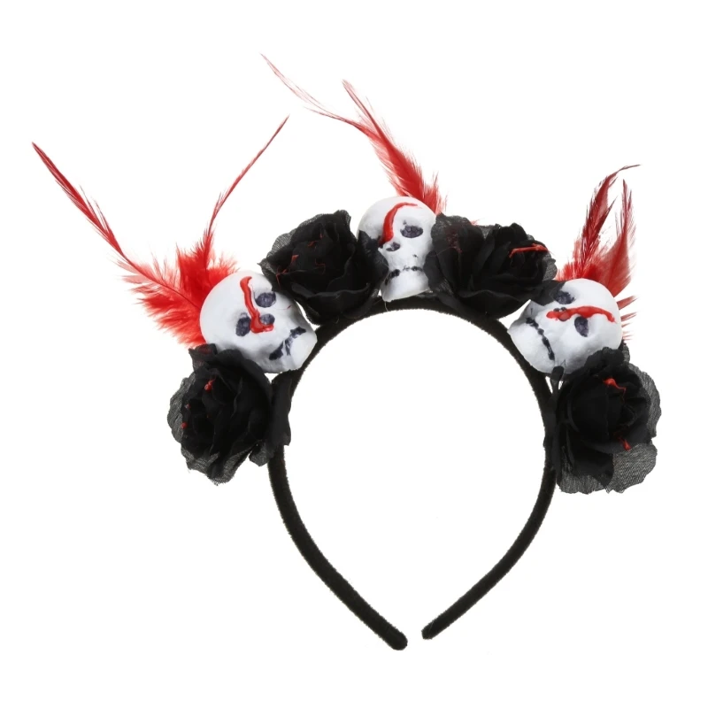 Unique Halloween Skull Head Flower Headband Hair Accessories Halloween Decor Dropship