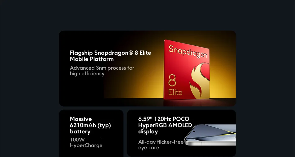 Original Smartphone POCO F8 Pro 5G Global Version Snapdragon® 8 Elite 6.59" 120Hz HyperRGB AMOLED Display 6210mAh NFC