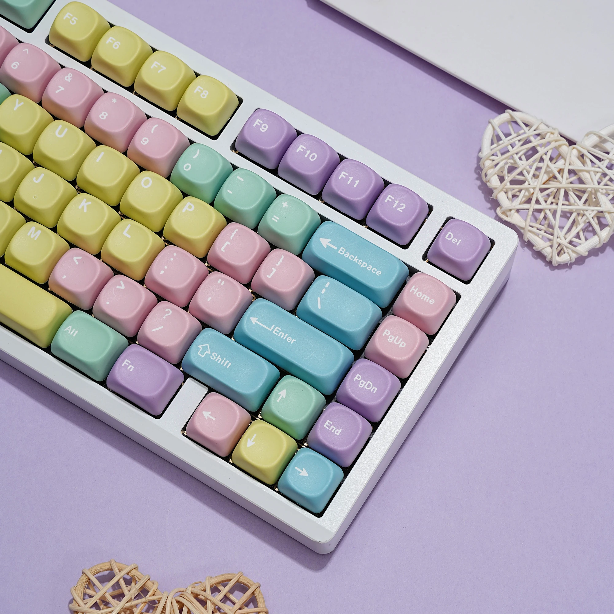 Moa 7U Alice Layout MTUN Keycaps PBT Space Keys for Mechanical Keyboards Compatible with Russian Korean Spanish German GMK