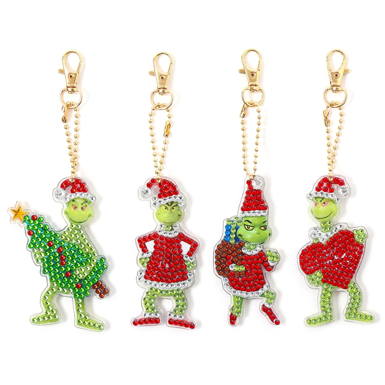 

Cartoon Christmas Elves Series DIY Diamond Painting Keyring Mosaic Cross Stitch Bag Pendant Birthday Gift Diamond Keychain