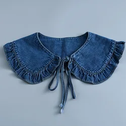 Denim Fake False Collar Shawl For Women Casual Summer Dress Shoulder Wraps Small Cape Sweater Lapel Shirt Detachable Collar