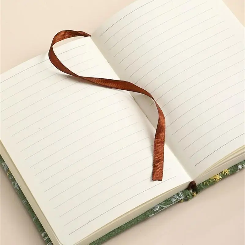 R53C Embroidered Notebook 256 Pages College Ruled Small Journal Notebook for Student Women Writing Hardcover Journal Notepads