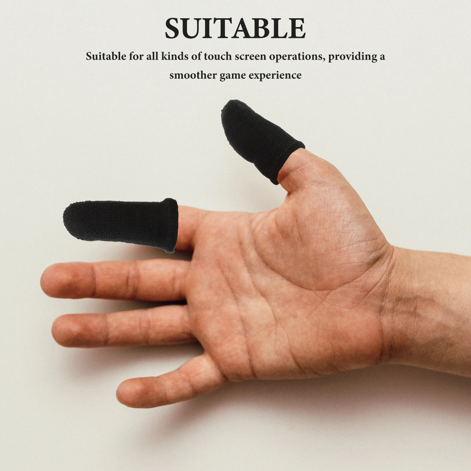 

10Pcs Non Sweat Breathable Finger Sleeves Ultra Thin Elastic Fit for Mobile Gaming Black Fiber Touchscreen Covers