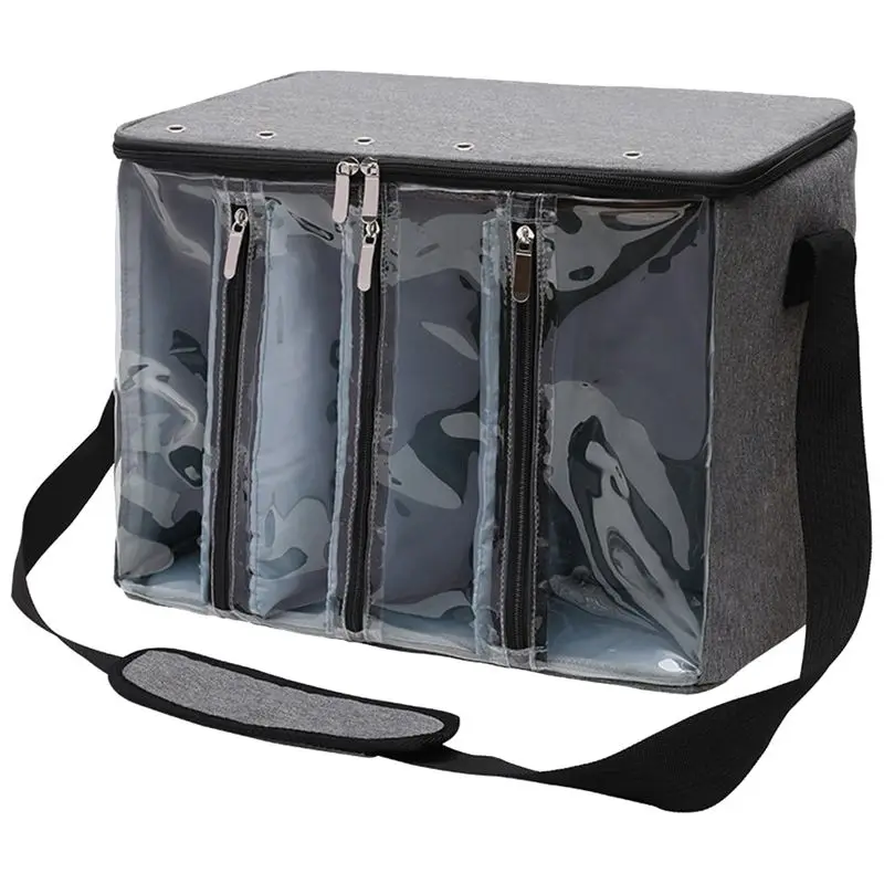 

TEXU Visible Yarn Storage Bag With Adjustable Straps Crochet Yarn Tote Bag Yarn Ball Holder Bag