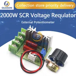 Régulateur de vitesse de moteur avec potentiomètre, AC 220V, 2000W, haute puissance 999, tension, gradation, Sochi