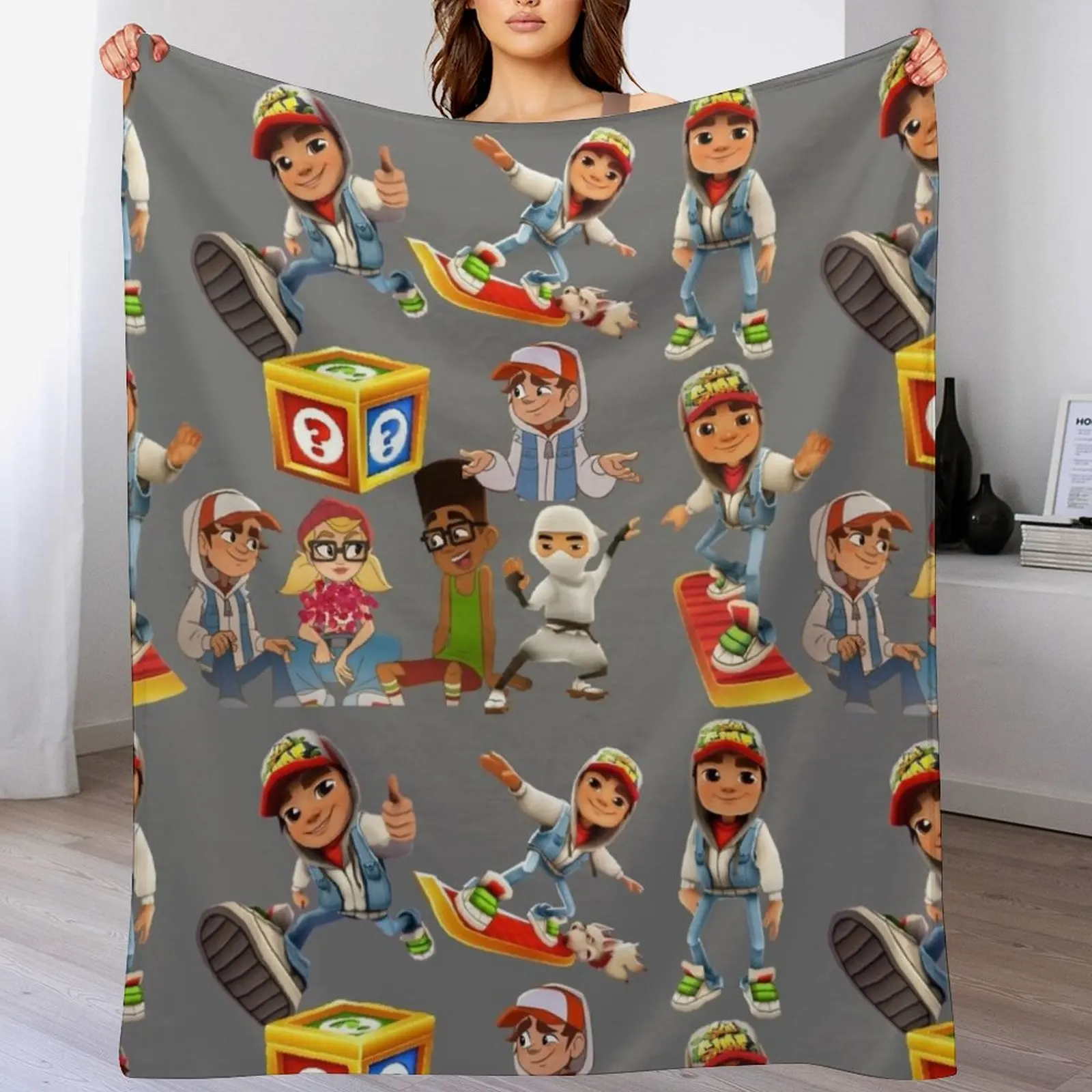 

subway surfersubway surfersubway surfersubway surfer Throw Blanket Plaid Vintage Furry Summer Beddings Blankets