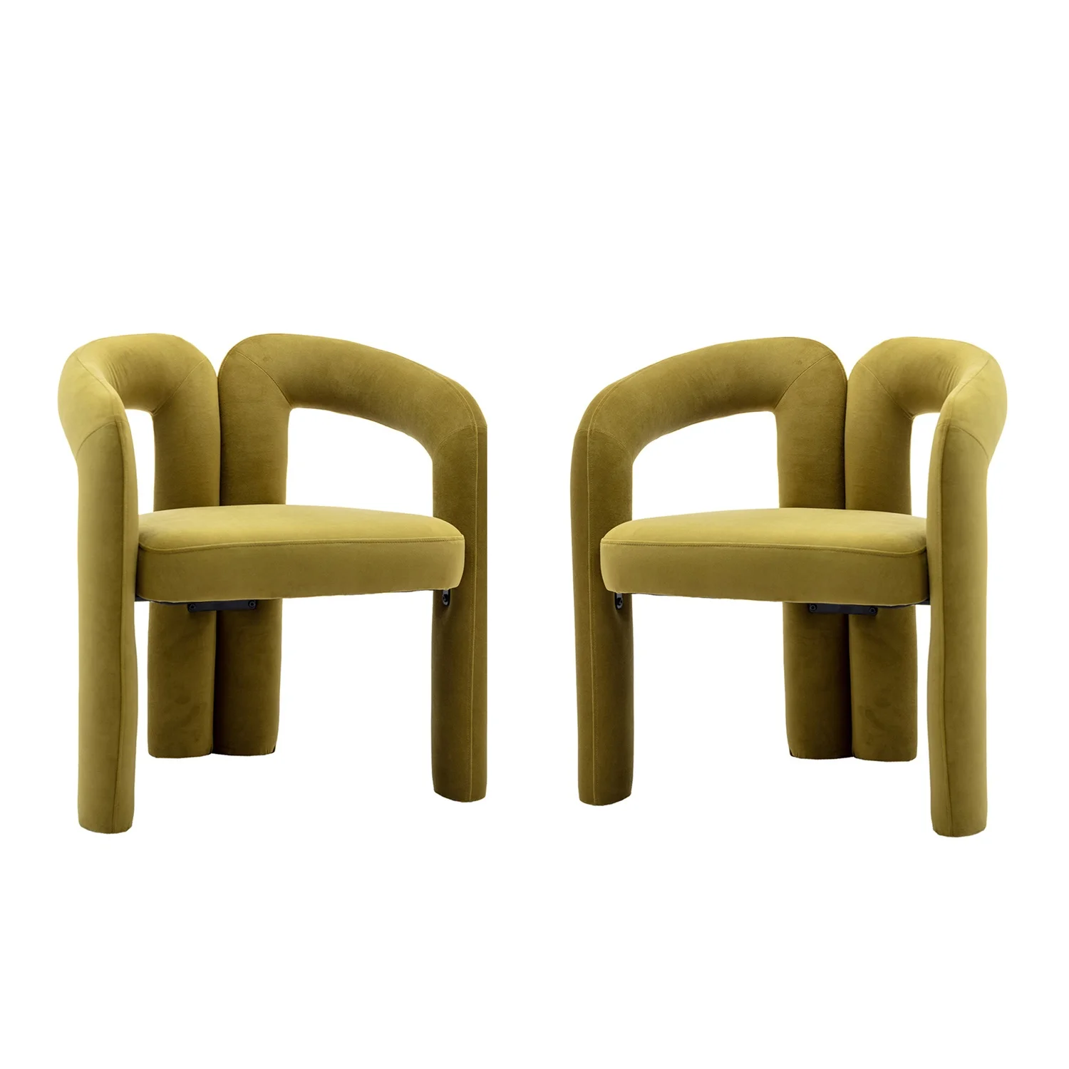 Sillas de comedor de diseño moderno de terciopelo, sillas decorativas tapizadas // sillas laterales tipo cubo, silla de cocina para sala de estar, 2 piezas/juego