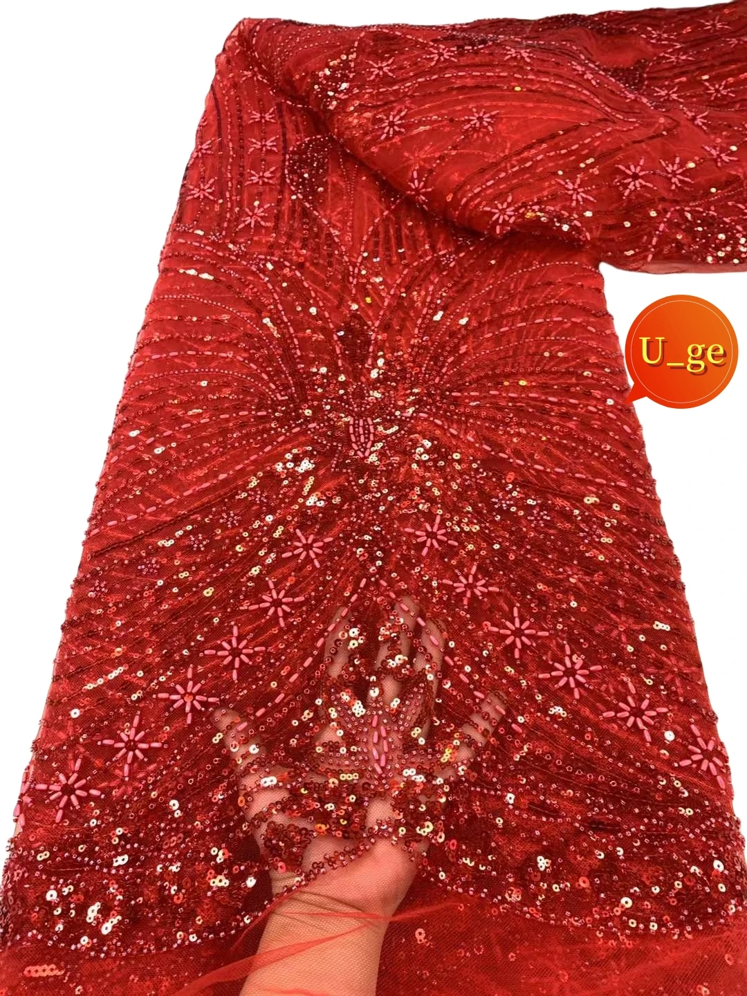 2024 Latest Best Quality Delicate Soft Eligant Embroidered Beaded tube Lace Fabric For Party Evening Dresses U_GE5538