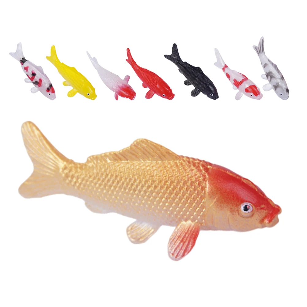 

8Pcs Mini Koi Fish Statue Soft PVC Aquarium Decoration Realistic Fish Tank Landscaping Fairy Garden Accessories