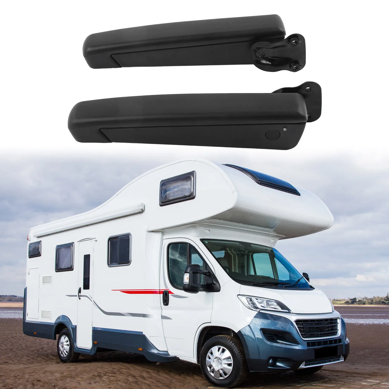 

Черный подлокотник, пара автомобильных регулируемых подлокотников сиденья, ударопрочная губка из искусственной кожи, черный для автомобилей, грузовиков, подлокотник сиденья