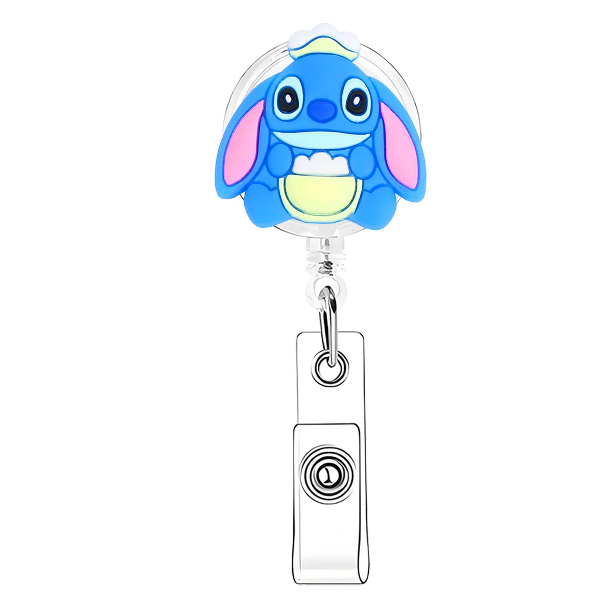 Cute Disney Stitching Badge Scroll Nurse Student ID Card Clip Badge Bracket Accessories ID Card Bracket Keychain Tether