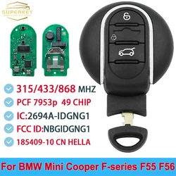 SUPERKEY For BMW MINI Cooper F-series  2014 - 2018 F55 F56 Keyless Smart Car Key 315 433 868 MHZ ID49 PCF7945 PCF7953 NBGIDGNG1
