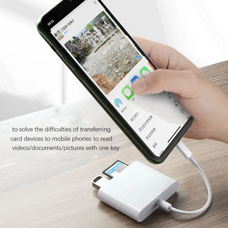3 In 1 SD/TF/USB Memory Card Multi-Function Mobile Phone Card Reader For Ipad Iphone IOS 13