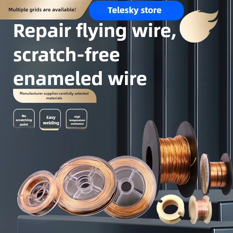 10 متر/11 متر/50 متر سمك 0.1/0.2/0.5/1 مللي متر الانتقال خط بالمينا CopperWire الكهرومغناطيسي لفائف لف سلك PCB أداة إصلاح هوكوب سلك