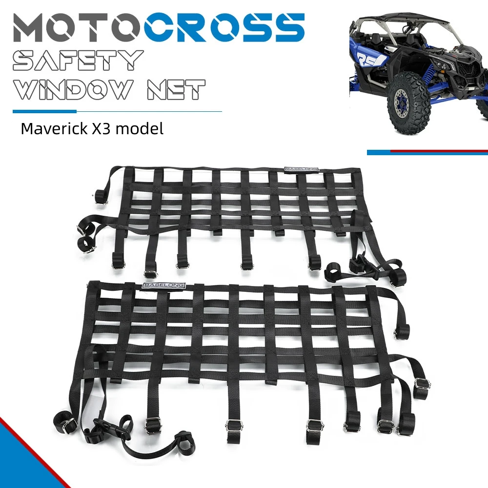 

Side Window Net Motocross For Can-Am Maverick X3 XDS XRS XMR XRC Turbo R RR 2017-2018-2019-2020-2021-2022-2023 Safety Windownet