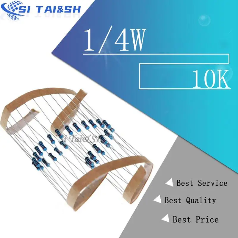 100pcs 10K ohm 1/4W Metal film resistor  1%