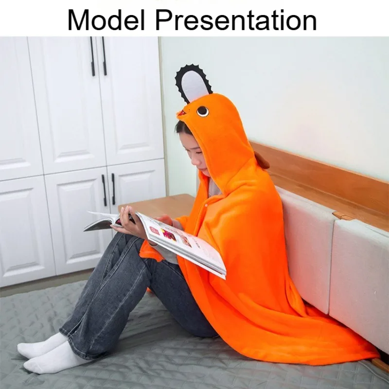 체인소 맨 포치타 담요 애니메이션 코스프레 의상 숄 케이프 의류 캐주얼 홈 오피스 낮잠 담요 겨울 코랄 벨벳 따뜻한 담요