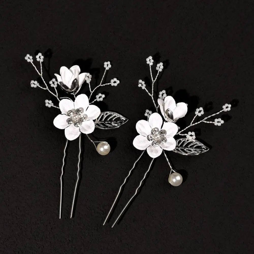 Beautiful Crystal Crown Bride Hair Jewelry Wedding Flower Hair Pin Blue White Hair Combs Bridal Clips