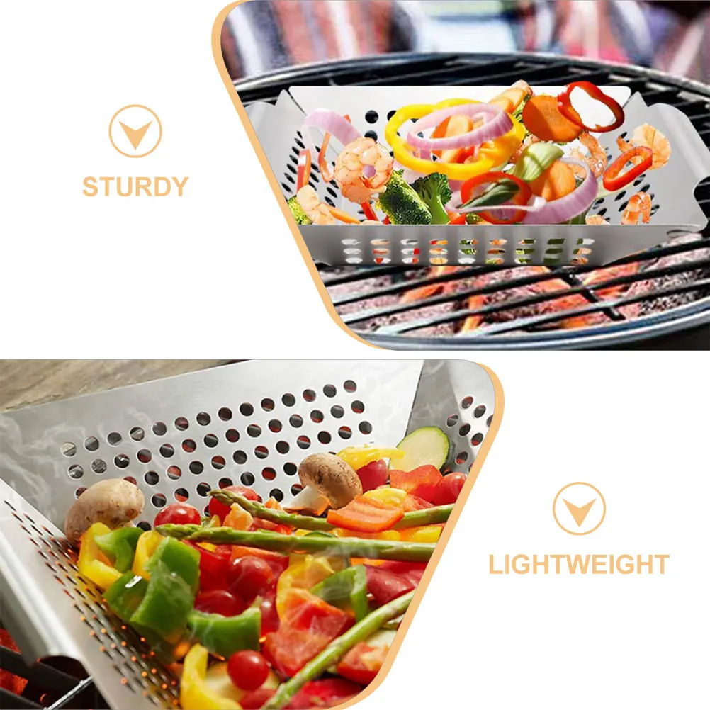 

Stainless Steel Bakeware Grill Tray Convenient Topper Portable Supply Charcoal Accessory Toppers Man