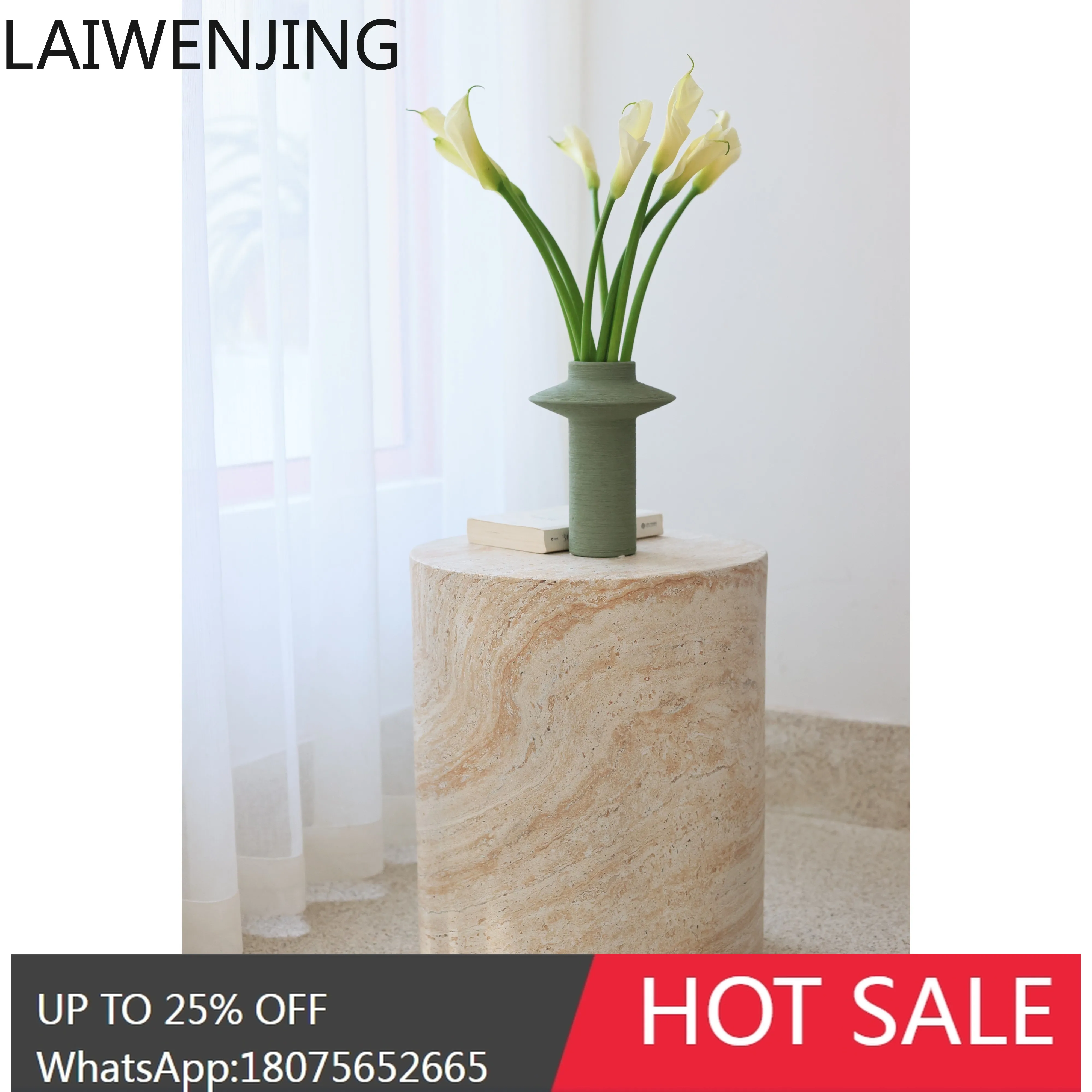 HZL Sofa Round Side Table Side Table B&B Living Room Imitation Marble Coffee Table