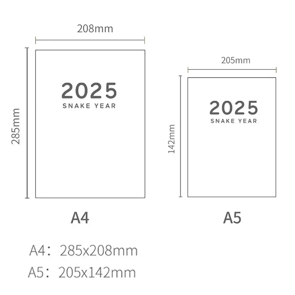 A4 A5 Schedules Notebook 24 Sheets Work Efficiency Agenda Planner Learning Plan Life Check-in 2025 Calendar Planner School