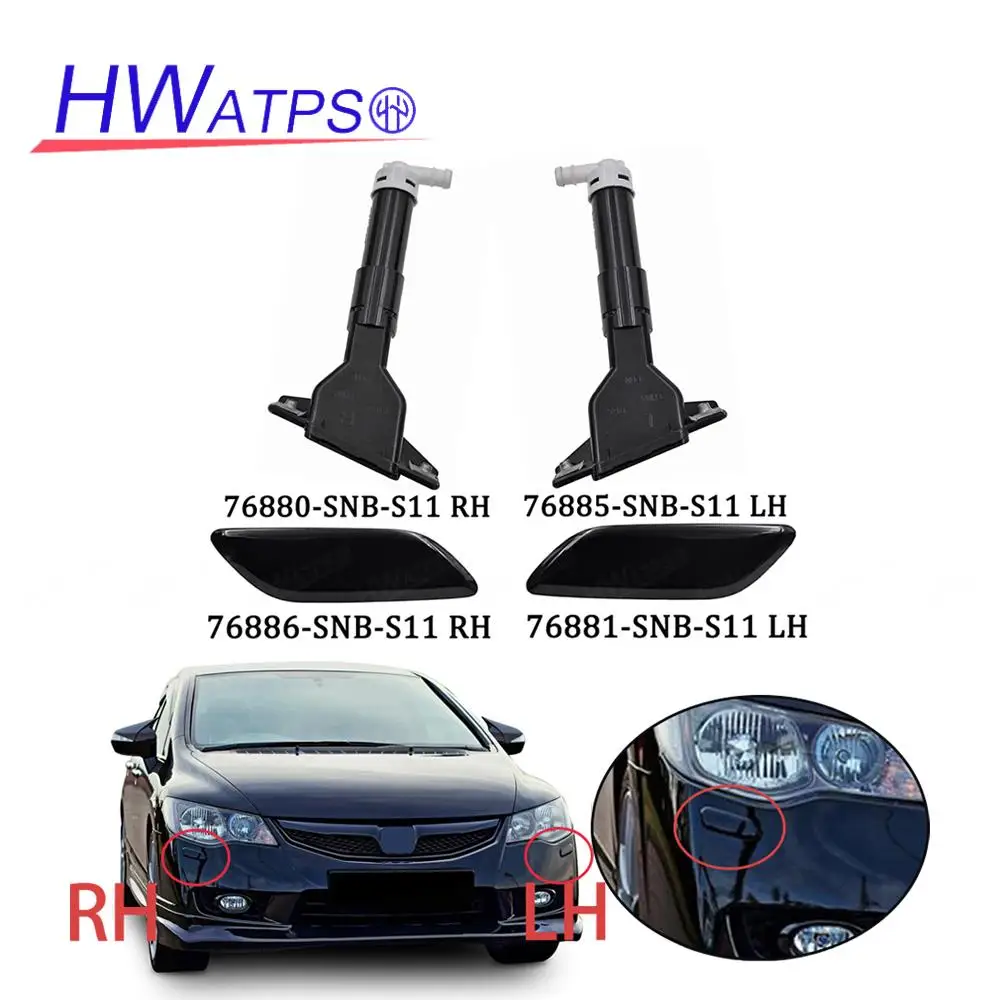 For Honda Civic Fd6 2005 2006 2007 2008 2009 2010 2011 Headlight Headlamp Washer Nozzle Cylinder Lift 76885SNBS11 76880SNBS11