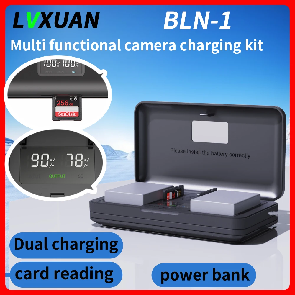 The BLN-1 Battery and USB Digital Charger are used for the Olympus EM1 EM5 EP5 EM5 M2 Pen-F E-M5 Mark II camera.