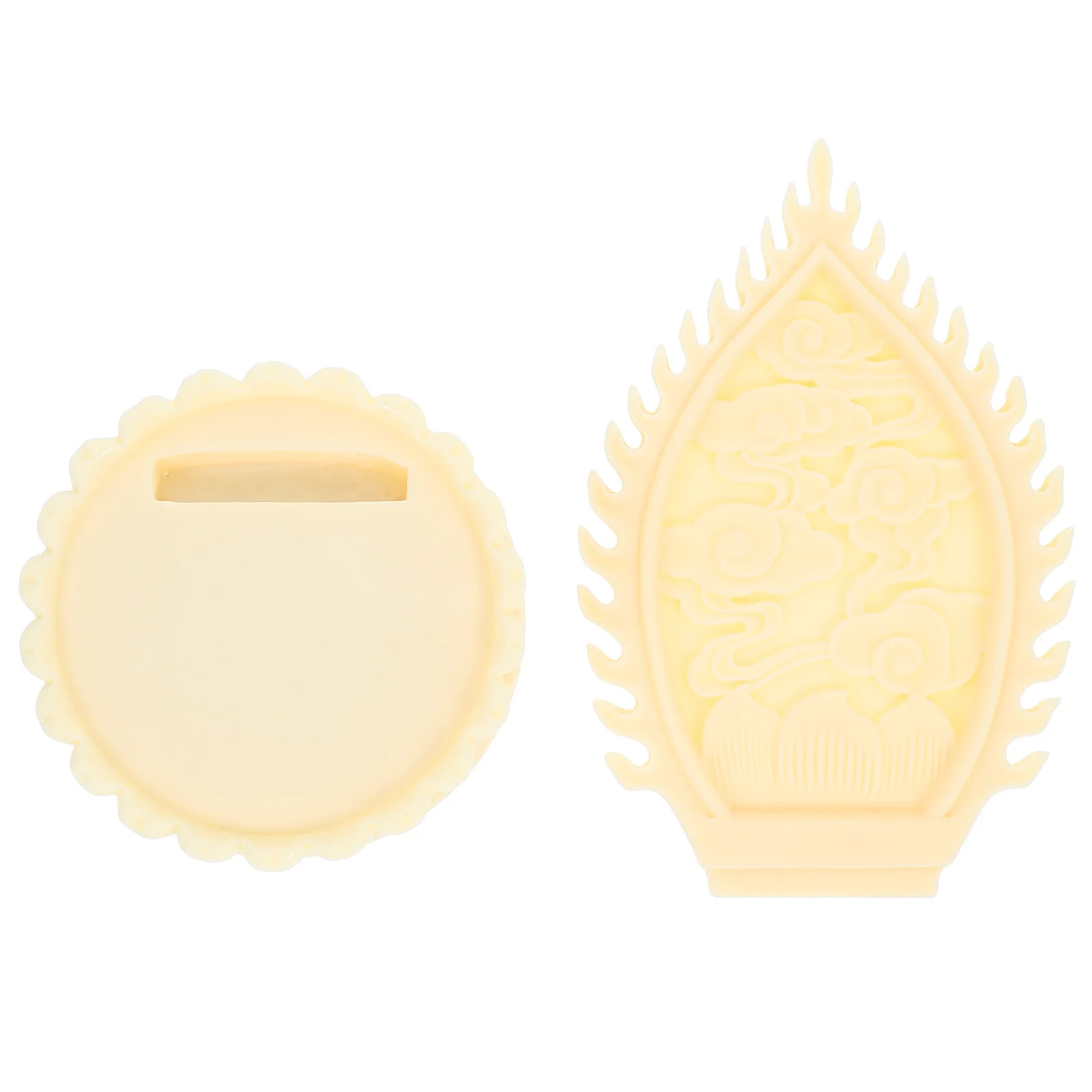 

Avalokitesvara Statue Base Round Carved Buddhist Figure Holder For Temple Home Decoration Display Stand Ivory Nut Material