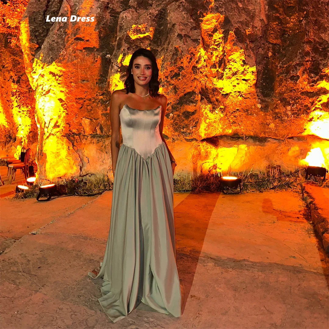 

Lena A-line Elegant Party Dresses Luxury 2025 Luxury Evening Dress Sleeveless Customized Green Prom Clothes Ball Gown Dress Long
