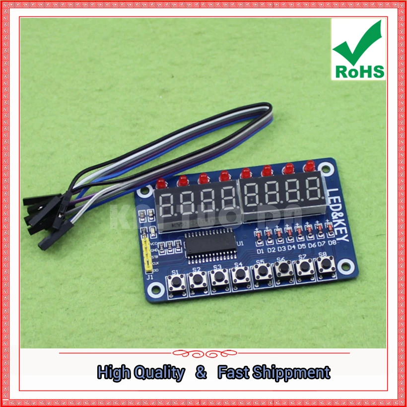 LED Display Module (8 Digital Tube \ LED \ button) Module Board TM1638 Button Digital Tube