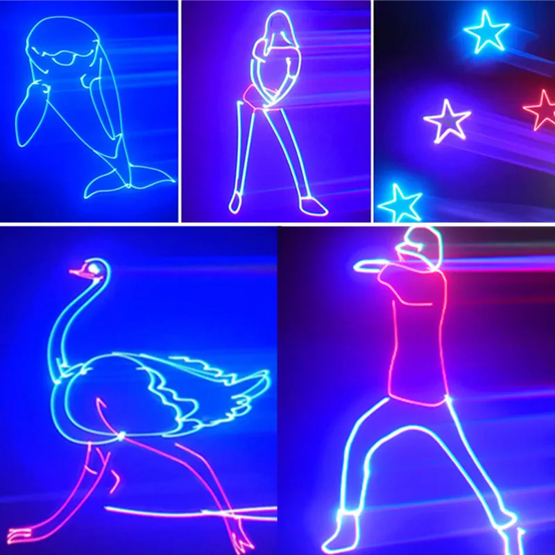 ضوء ليزر لحفلة DJ، جهاز عرض ليزر للرسوم المتحركة ثلاثي الأبعاد، ضوء رقص ديسكو ليزر DMX للتحكم عن بعد، شعاع RGB للمسح الضوئي المحيط #2