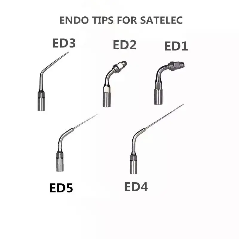 

5pcs/set Endodontic Dental Ultrasonic Endo Tips ED1 ED2 ED3 ED4 ED5 for Satelec DTE Dental Scaler Tip