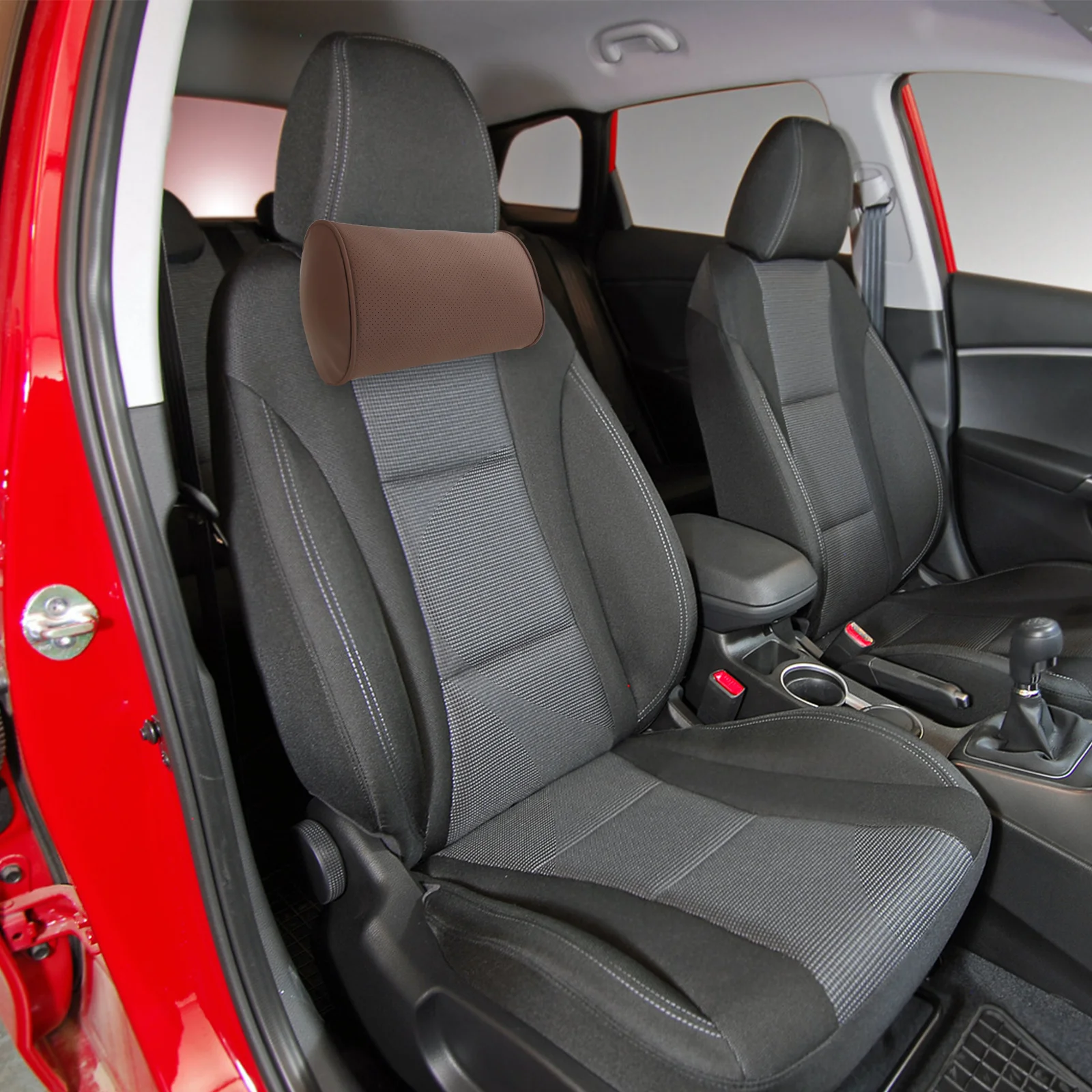 

Universal Breathable Car Neck Pillow Brown Ergonomic Headrest Support For Driving Travel Car Seat Neck Cushion Comfort Lumbar