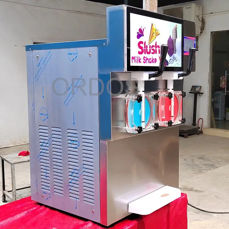 New Arrival Big Capacity Commercial Frozen Drink Slush Machine with LED Light Box