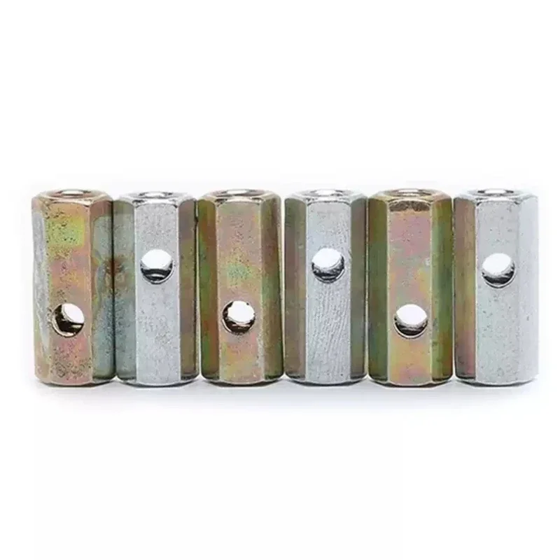 10pcs Carbon Steel Hexagonal Nut Fiber Optic Cable Fixing Post Terminal Post Transverse Hole Nut
