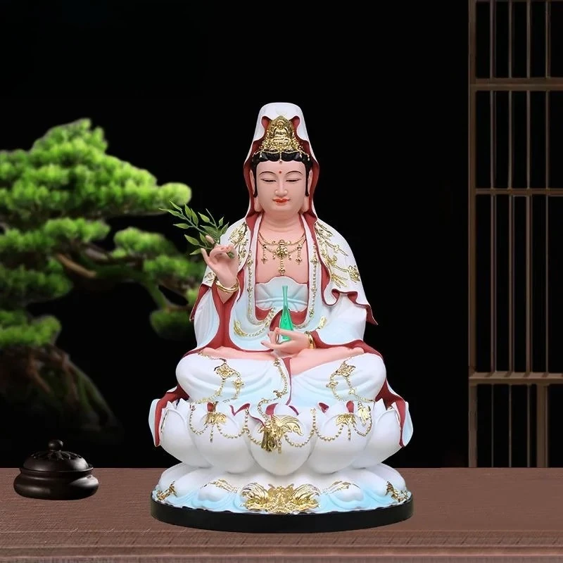 Full Hall Buddha Statues, Sakyamuni Buddha, Ksitigarbha, Guanyin, Maitreya, Home Altar Three Saints Buddhist Worship Figurines