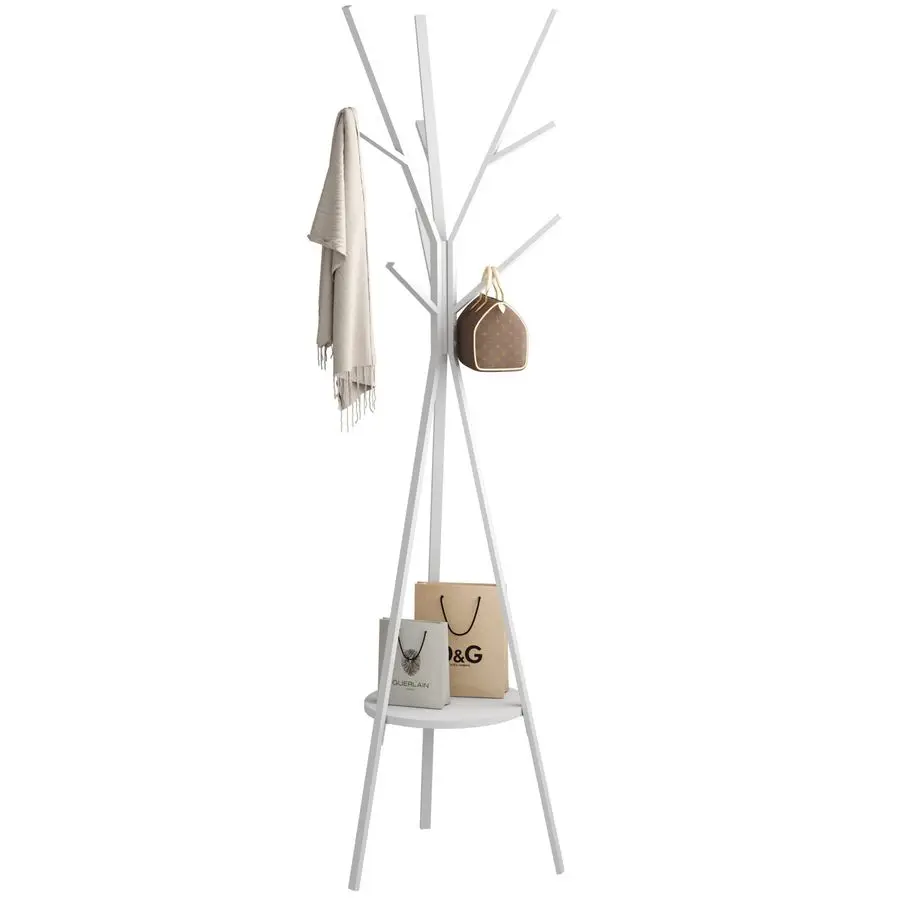 

Вешалка для одежды Подставка для шляп Отдельно стоящая витрина Дерево Металлическая вешалка для шляп Держатель для хранения одежды с 9 крючками для одежды, шапок и S