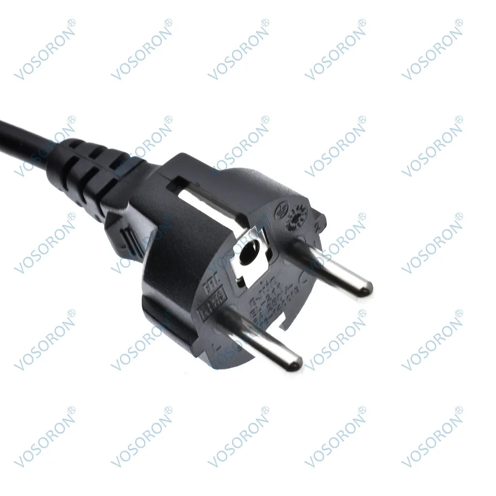 CEE7/7 European Straight Schuko to IEC C13 Power Cords, 10A 250V, Connected to C14 AC Power Cable Schuko Adapter Lead Cord