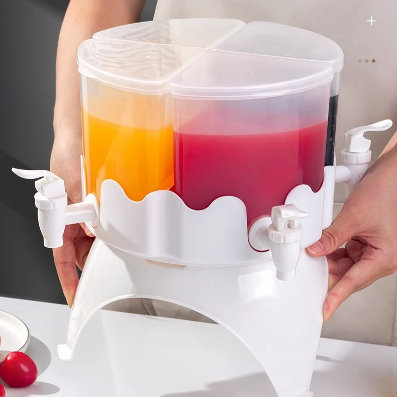 

Rotatable Large Capacity Cold Water Dispenser, Detachable Partition Design for Homemade Beverages, Fridge Safe Water Bucket