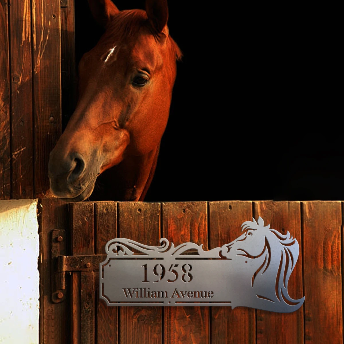 1pc Custom Retro horse Metal Wall Door Plaque,Wall Sculptures,Home Room Garden Garage Door Fence Farm Decor,Seasonal Family Gift