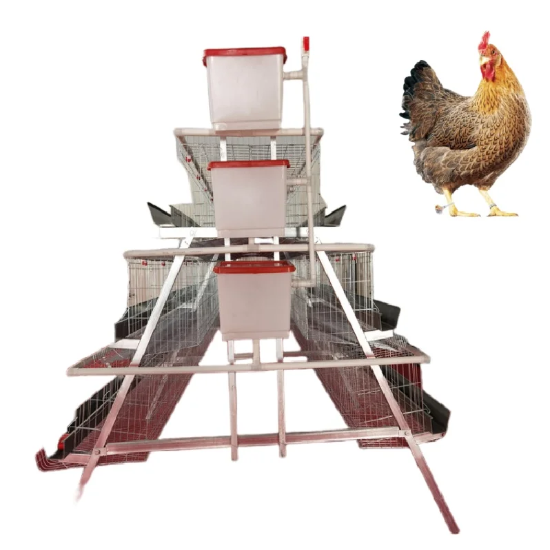 Automatic Egg-laying Cages and Stacked New Type Chicken Cages for Meat Production High-quality A-type Chicken Farm
