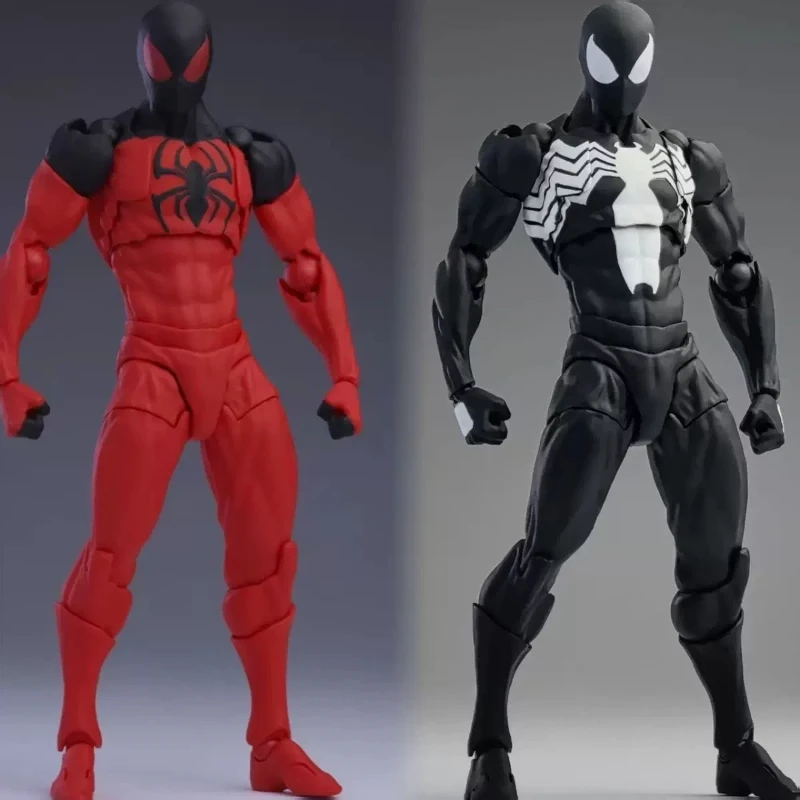 

New Mess Toys Symbiote Spider Man3.0 Black Venom Suit Joint Movable Action Figure Collectible Model For Collectors Home Display