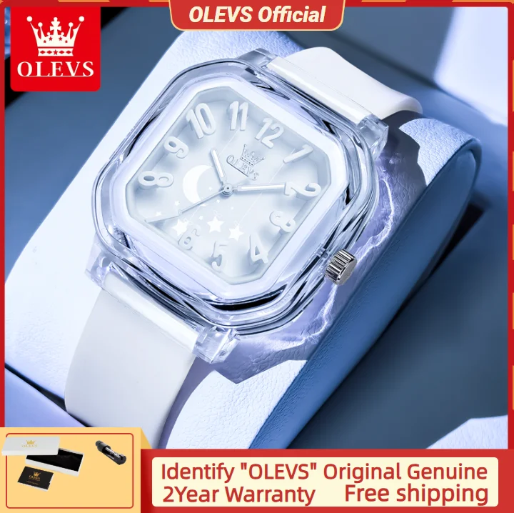 

OLEVS 3711, студенческие часы, силиконовый ремешок, светящийся циферблат, номер, кварцевые часы для детей