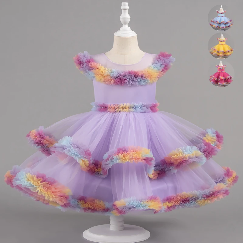 

Fashion New Kds Girl Princess Dress Lace Sleeveless Party Dress for Girl Summer Children's Girls Evening Dress 1-7 Years